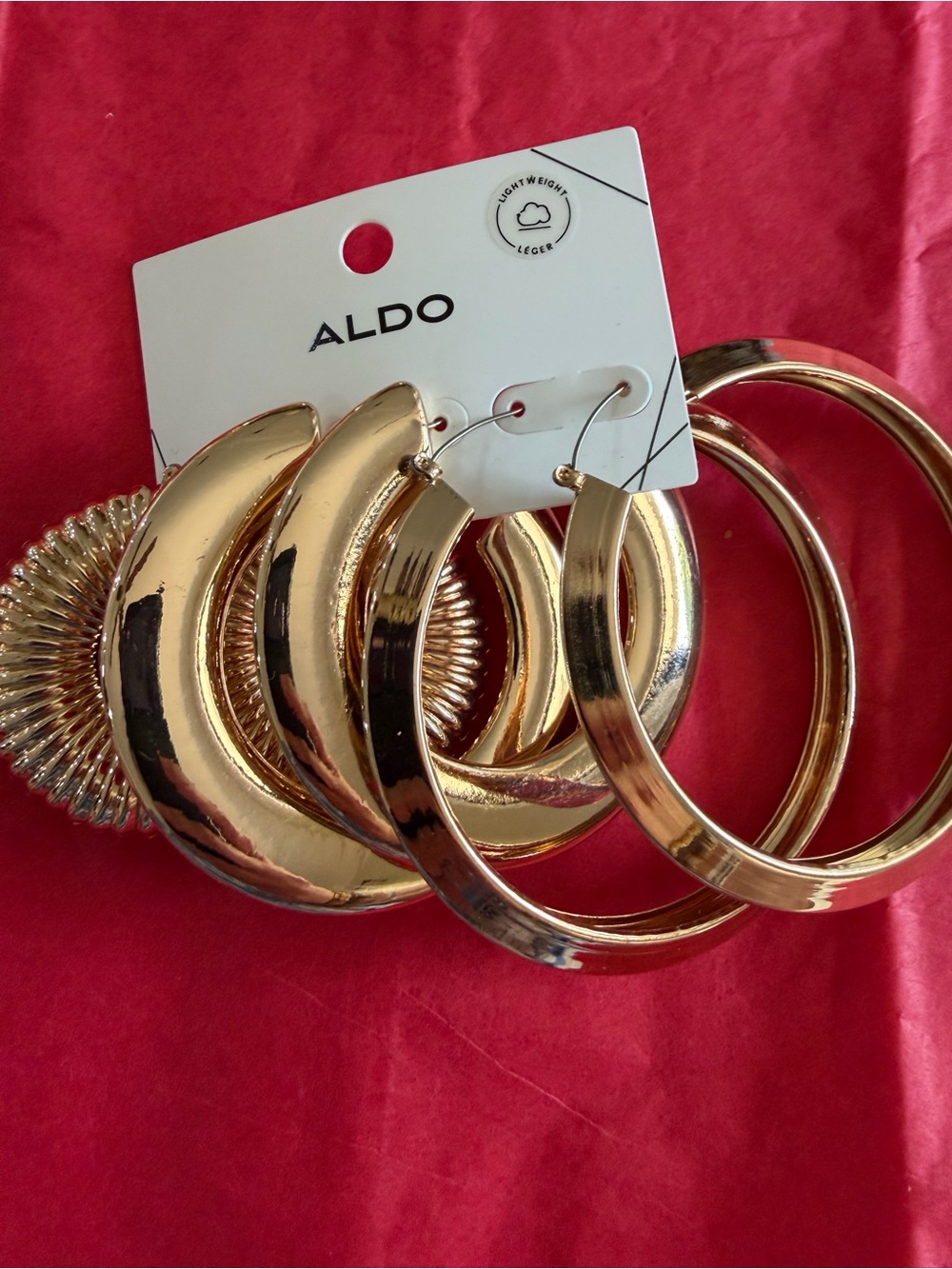 ALDO Gold Multi-Hoop Earring Set - Shiny Gold Tones